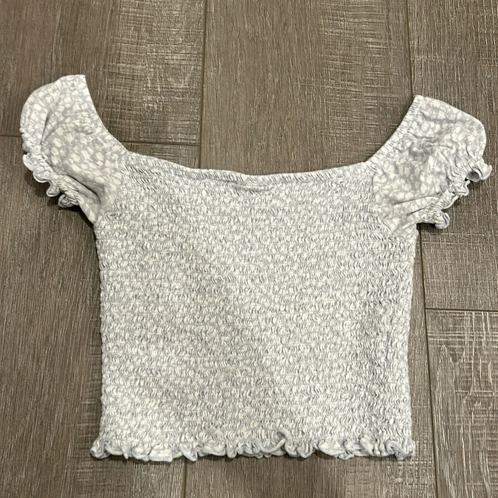 Off the shoulder light purple crop top